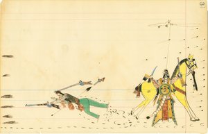 34. Heulender Wolf mit totem Soldaten; 33. [leere Seite]