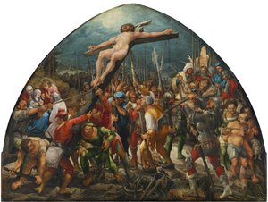 Die Kreuzaufrichtung, ca. 1525 von Wolf Huber