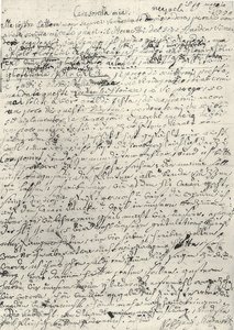 Wolfgang Amadeus Mozart (1756-1791) österreichischer Komponist. Eigenhändiger Brief an seine Schwester Nannerl. Neapel 19. März 1770 von Wolfgang Amadeus Mozart
