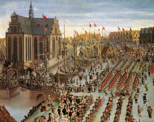 Frederik III. proklamiert die dänische Krone als erblich vor den Generalstaaten in Kopenhagen, 1660, Gemälde von Wolfgang Heimbach