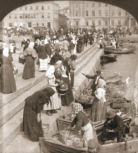 Marktboote, Helsingfors, Finnland, 1898