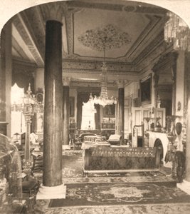 Das Wohnzimmer, Queen Victorias Meeresresidenz, Osborne House, I.O.W, 1900 von Works and Sun Sculpture Studios