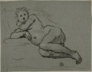 Liegender Akt von Workshop of Domenico Tintoretto
