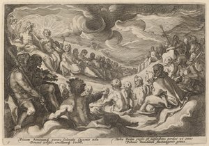 Jupiter berät sich mit den Göttern über die Zerstörung des Universums