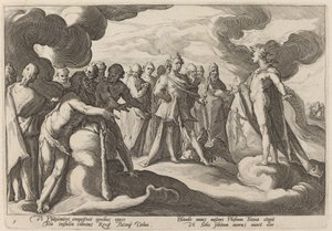 Jupiter und die Götter bitten Helios, die Kontrolle über den Wagen wieder zu übernehmen