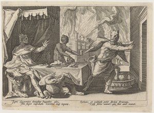Lykaon wird in einen Wolf verwandelt von Workshop of Hendrick Goltzius, after Hendrick Goltzius