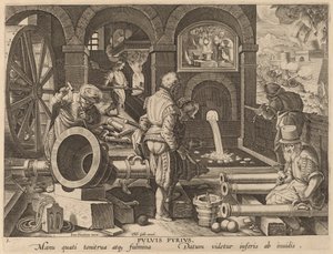 Pulvis Pyrius (Schießpulver) von Workshop of Philip Galle after Jan van der Straet