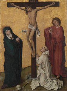Die Kreuzigung mit einem Kartäusermönch von Workshop of Rogier van der Weyden