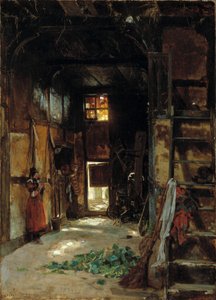 Innenraum eines westfälischen Bauernhauses, 1852