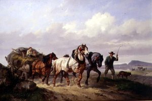 Ein Gespann von Zugpferden von Wouterus Verschuur