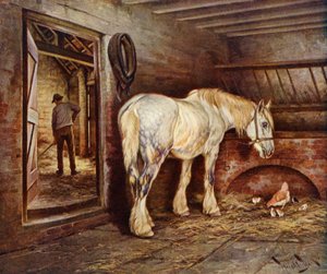 Das Ende des Tages - Bauernpferd kehrt nach Hause zurück von Wright Barker