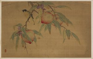 Vogel, Frucht und Blumen, Qing-Dynastie, 1741 von Wu Zhang