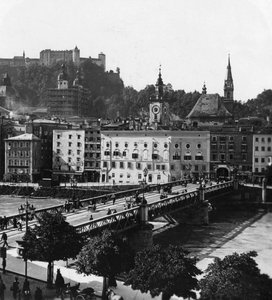Brücke über die Salzach, Salzburg, Österreich, um 1900er Jahre