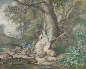 Jagdstillleben im Wald, 1784 von Wybrand Hendriks