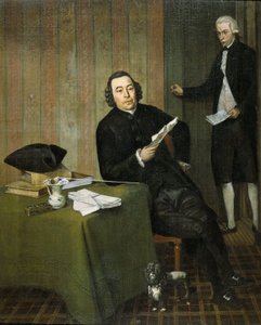 Wernerus Köhne (1725/26-88), Notar von Haarlem, mit seinem Schreiber Jan Bosch von Wybrand Hendriks