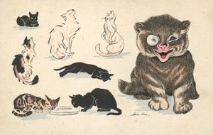 Fetter Kater Mit Monokel, Neben Verschiedenen Weniger Bevorzugten Katzen von Xavier Sager
