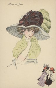 Reine du Jour, hübsches Mädchen mit großem Hut von Xavier Sager