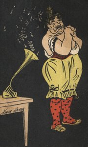 Frau mit Grammophon von Xavier Sager