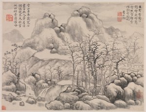 Schneelandschaft, aus Album für Zhou Lianggong, datierbar auf 1645-55
