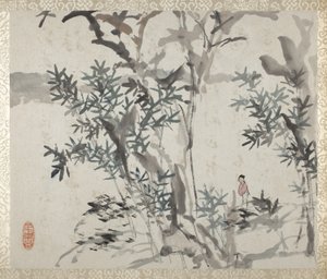 Album mit Landschaften und Kalligraphie für Liu Songfu von Xugu