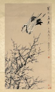 Pflaumenblüten, Kranich und Frühling, Qing-Dynastie