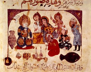 Abou-Zayd in der Hanah-Taverne, Miniatur aus 