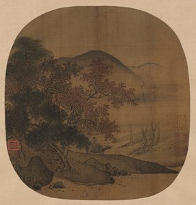 Büffel und Junge in herbstlicher Landschaft