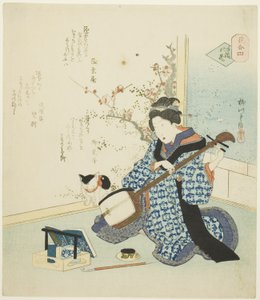 Nr. 4: Persönlich arrangierte Blume (Teike no hana), aus der Serie "Ein Vergleich von Blumen (Hana awase)" von Yanagawa Shigenobu II