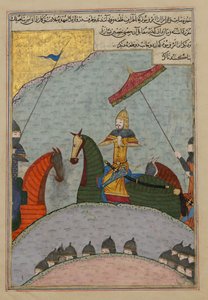 Timur vor der Schlacht, Folio aus einer verstreuten Kopie des Zafarnama..., A.H. 839A.D. 1436