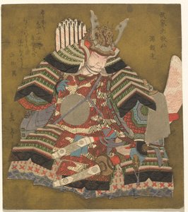 Minamoto no Raikō (Yorimitsu), aus der Serie Sechs unsterbliche Samurai-Dichter von Yashima Gakutei