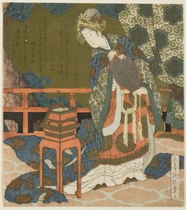 Zwei chinesische Frauen untersuchen Faden und ein Spinnennetz in einer Schachtel, aus der Serie "Diptychon für die Trommelgruppe"