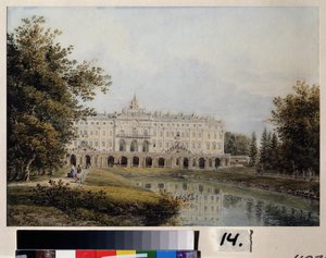 Ansicht des Konstantinpalastes in Strelna bei Sankt Petersburg von Yegor Yegorovich Meier