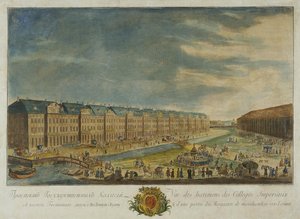 Ansicht des Zwölf-Kollegien-Gebäudes in Sankt Petersburg, 1753