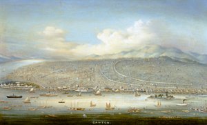 Ansicht von Kanton mit Shamian-Insel im Jahr 1865, um 1880 von Yichang Yichang