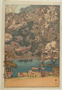 Arashiyama, aus der Serie "Acht Szenen der Kirschblüten" von Yoshida Hiroshi