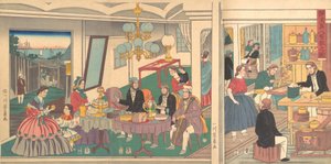 Eine ausländische Residenz in Yokohama, 1. Monat, 1861 von Yoshikazu