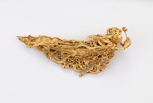Einer von einem Paar Apsaras, buddhistische Himmelswesen