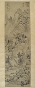 Landschaft, Hängende Schriftrolle, Ming-Dynastie