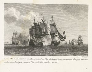 Jan Bart greift zwei englische Schiffe an, 1689