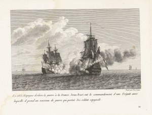 Jan Bart erobert ein spanisches Schiff mit 350 Soldaten an Bord, 1683