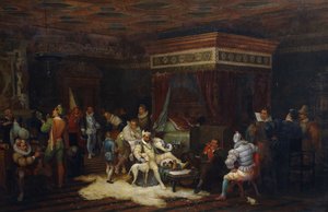 Die Ankunft des Herzogs von Guise im Zimmer von König Heinrich III. von Fontainebleau, 1861