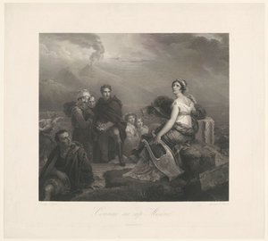 Corinne mit einer Leier bei Capo Miseno von Zachée Prévost