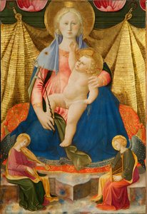 Die Madonna der Demut mit zwei musizierenden Engeln