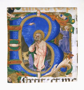 König David im Gebet in einem Initial B