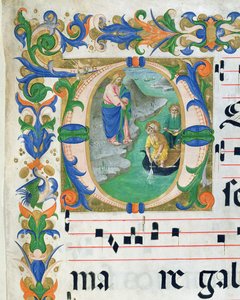 Ms 515 f.1r Der wunderbare Fischfang aus einem Chorbuch (Detail) von Zanobi di Benedetto Strozzi