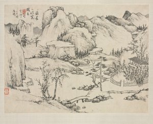 Landschaftsalbum in verschiedenen Stilen: Landschaft des Mt. Changbai nach Huang Gongwang von Zha Shibiao