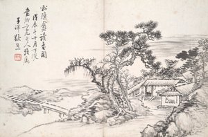 Lesen im abgelegenen Kiefernatelier (Song yin an)