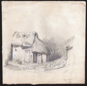 Ein strohgedecktes Häuschen im Zentrum Frankreichs (Illustration) von . .