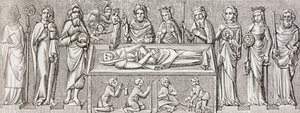 Nach dem Basrelief auf dem Grab der Prinzessin Elisabeth von Ungarn (1207 - 1231), einer katholischen Heiligen, aus 
