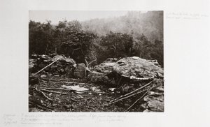 Brustwehren auf dem Little Round Top Hill, Gettysburg, Pennsylvania, Juli 1863